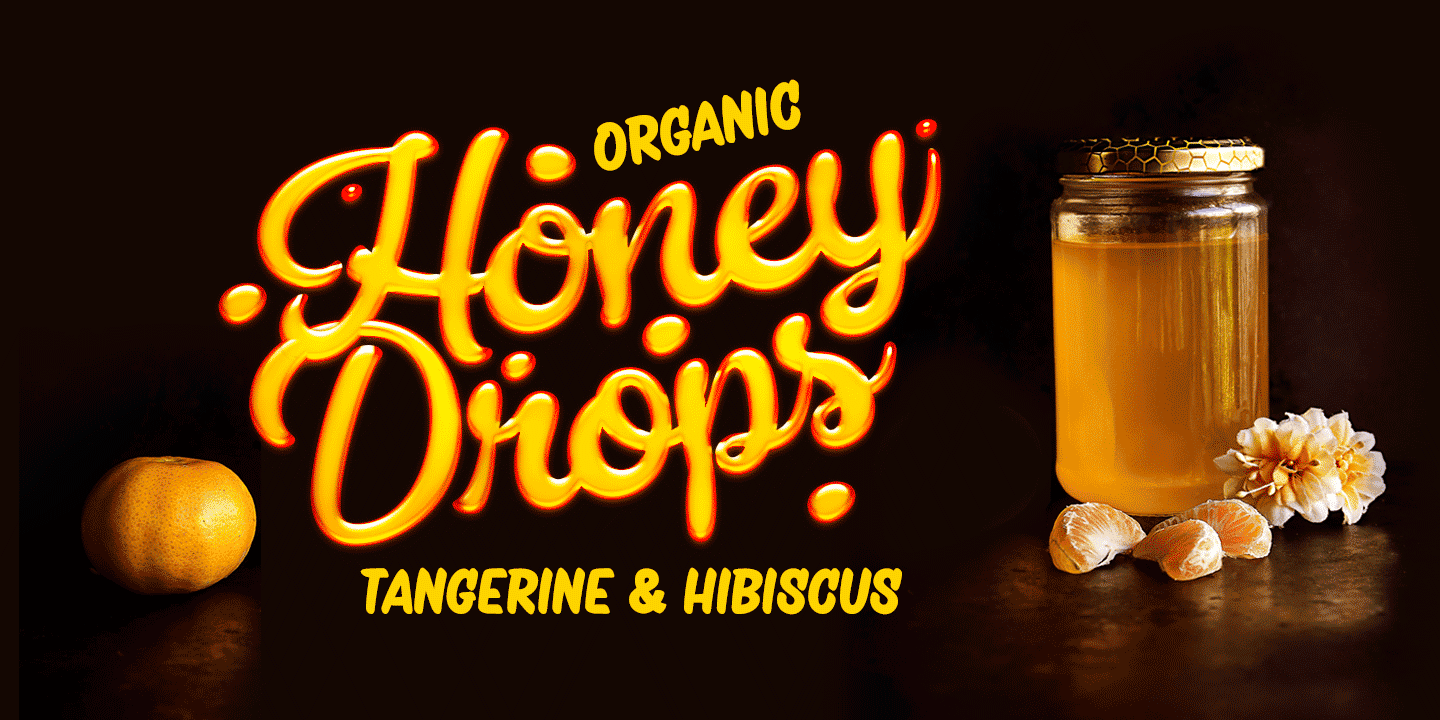 Пример шрифта Honey Drops #2